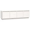 Keyur Meuble TV, Banc TV Buffet Bas Support de Télévision Meuble Télé Meuble TV Blanc 156x37x45 cm Bois de pin Massif