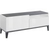 Dmora Meuble de séjour, fabriqué en Italie, Support pour TV de Salon à 1 Porte et 1 tiroir, 120 x 40 x 47 cm, Blanc Brillant 