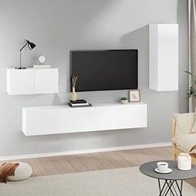 VEEKI Meuble TV, Meuble TV Suspendu, Meuble TV Industriel, Meuble TV Bois, Meuble Chambre, Convient pour Salon ou Chambre, En