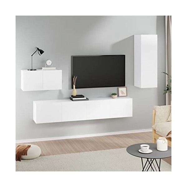 VEEKI Meuble TV, Meuble TV Suspendu, Meuble TV Industriel, Meuble TV Bois, Meuble Chambre, Convient pour Salon ou Chambre, En