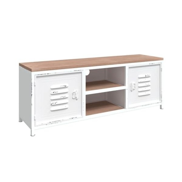 VEEKI Meuble TV, Meuble TV Suspendu, Meuble TV Industriel, Meuble TV Bois, Meuble Chambre, Convient pour Salon ou Chambre, Bl
