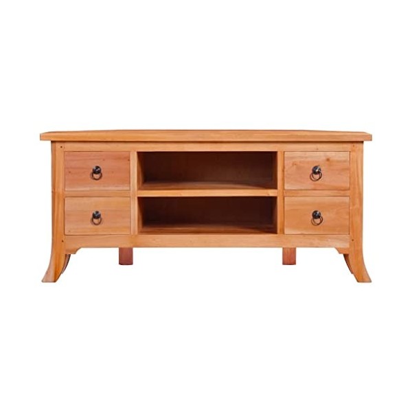 lvssiao Meuble TV pour salon, meuble TV en bois massif dacajou 100 x 40 x 45 cm très résistant Module TV pour chambre à couc