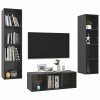 Susany Ensemble de Meuble TV Suspendu pour Salon Meuble TV Mural 3 pcs Gris Brillant Aggloméré