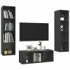 Susany Ensemble de Meuble TV Suspendu pour Salon Meuble TV Mural 3 pcs Gris Brillant Aggloméré