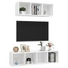 Susany Ensemble de Meuble TV Suspendu pour Salon Meuble TV Mural 3 pcs Gris Brillant Aggloméré