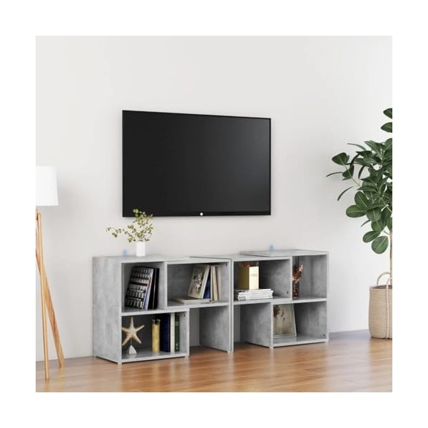 WREWING Meuble TV,Bas Table TV Support de Télévision en Bois pour Salon Chambre Salle à Manger,Support pour Téléviseur Jusqu’