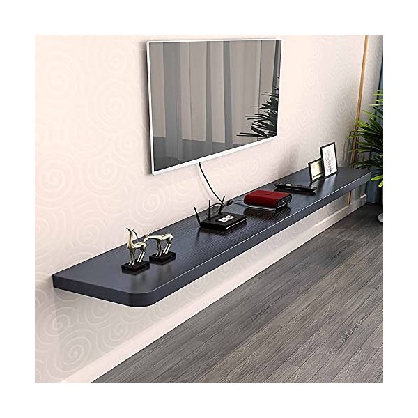 WebErt Meuble TV Flottant, Console TV Suspendue, Meuble TV Mural en Bois Massif Mat, étagère de Rangement multimédia en Bois 