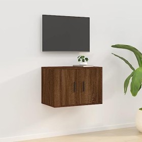 Meuble TV Mural Chêne Marron 57x34,5x40 cm - Meuble TV, Armoire Basse Centre, Support Télé pour Salon Chambre,