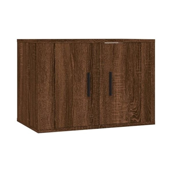 Meuble TV Mural Chêne Marron 57x34,5x40 cm - Meuble TV, Armoire Basse Centre, Support Télé pour Salon Chambre,