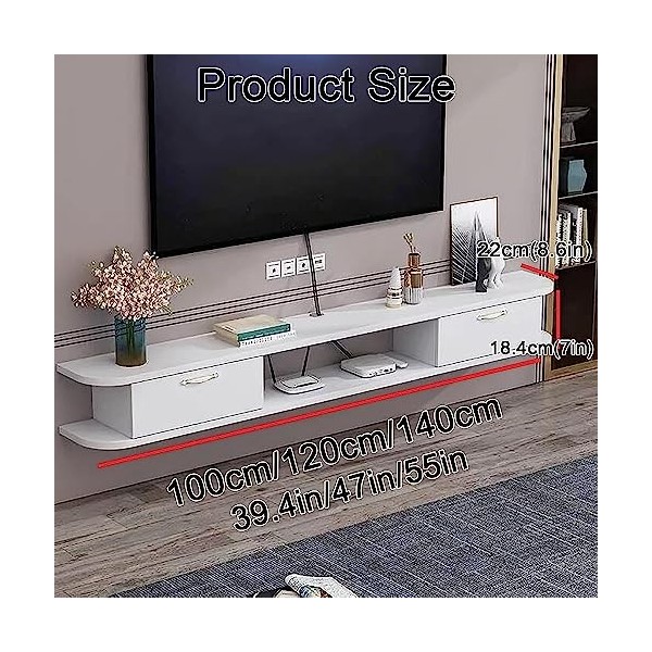 CENAP Meuble TV Suspendu,Étagère TV Flottante, Meuble Télévision Mural Meuble TV Mural Meuble Télé Flottant Étagère TV Murale