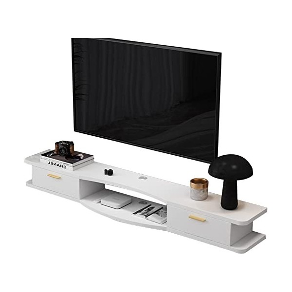 Uvency Étagère de Composant de Support de Télévision Flottante Pour Meuble de Télévision Mural, Console Multimédia Suspendue 