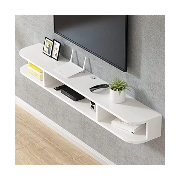 StrOux Meuble TV Flottant Meuble étagère Flottante pour Composants TV Meuble TV en Bois Console multimédia Murale Unité Centr