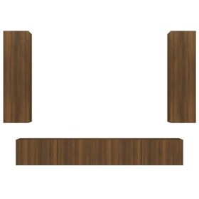 Camerina Ensemble de Meubles TV 4 pcs Chêne Marron Bois dingénierie,Meuble TV,Table Basse Salon Meuble TV,Table Basse LED Co