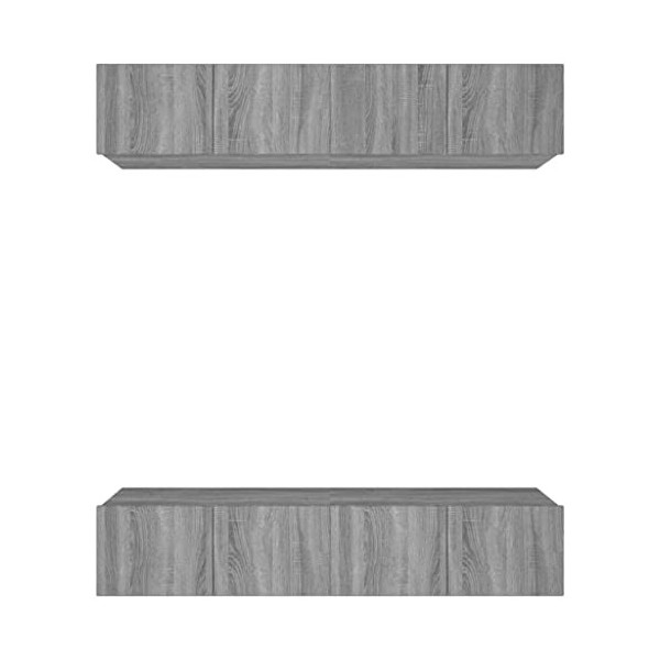 heybb Meubles TV 4 pcs Sonoma Gris 80x30x30 cm Bois dingénierie,Meuble TV Haut,Meuble Télé Haut,Table Television Salon