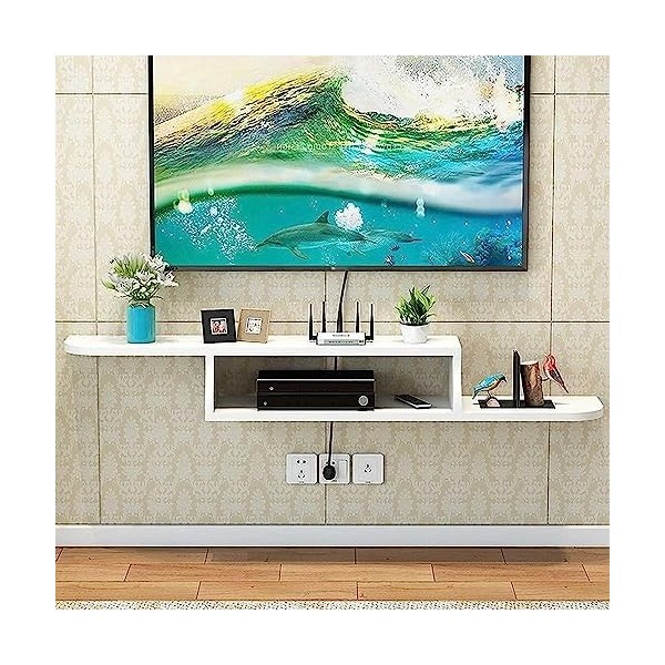 Meuble TV Suspendu,Meuble TV Flottant,Meuble TV Mural pour Étagère De Routeur DVD Set-Top Box Storage/C/120Cm