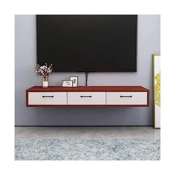 Meuble TV Mural Meuble TV Flottant Fixé au Mur , Support détagère de Stockage de Divertissement pour Console Média , Meuble