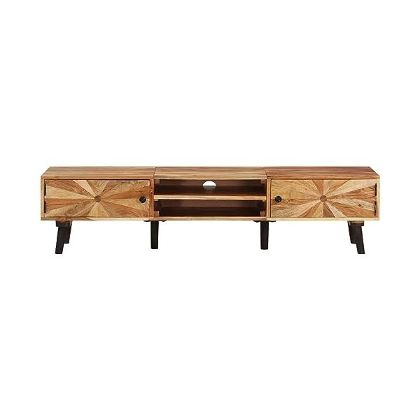 CIADAZ Meuble TV 145x35x35 cm Bois dacacia Massif,Meuble Haut Salon,Meuble TV Étagère,Meuble dangle TV