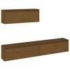 JUNZAI Meubles TV 3 pcs Marron Miel Bois Massif de pin,Meuble TV Longueur,Meubles De Salon TV,Meuble Bas Salon
