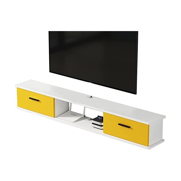 StrOux Meuble TV Flottant Meuble TV Mural, Meuble TV Mural, Console Centrale de Divertissement TV Flottante pour décodeur câb