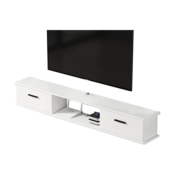 StrOux Meuble TV Flottant Meuble TV Mural, Meuble TV Mural, Console Centrale de Divertissement TV Flottante pour décodeur câb