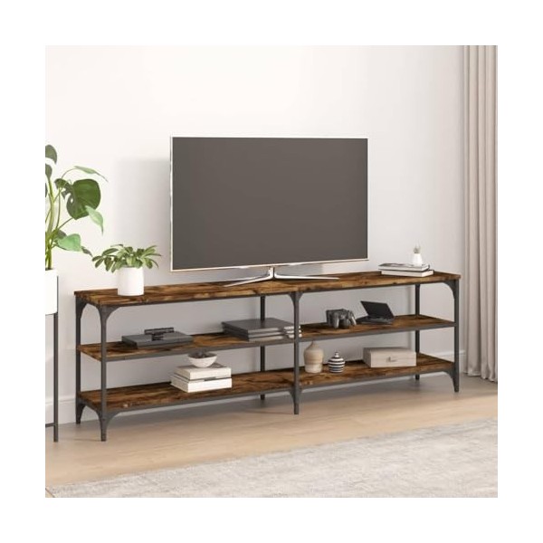TOYOCC Centres de divertissement et meubles TV, meuble TV en chêne fumé, 160 x 30 x 50 cm, bois dingénierie
