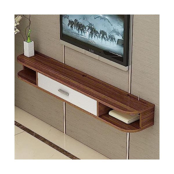 Meuble TV, Lowboard TV, Étagères Flottantes, Console Média TV Murale, Panneau Quatre Couleurs 80/100/120/140/160Cm, Étagère M