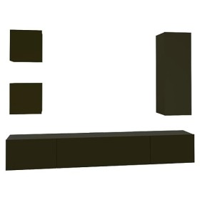WREWING Meuble TV,Support Télé avec Étagères Réglables, euble TV à Suspendre, Lowboard Sideboard,TV,Table Télévision avec Por