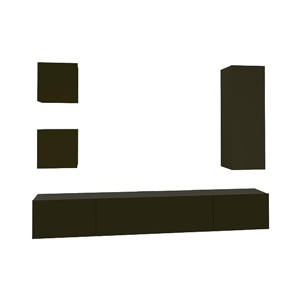 WREWING Meuble TV,Support Télé avec Étagères Réglables, euble TV à Suspendre, Lowboard Sideboard,TV,Table Télévision avec Por