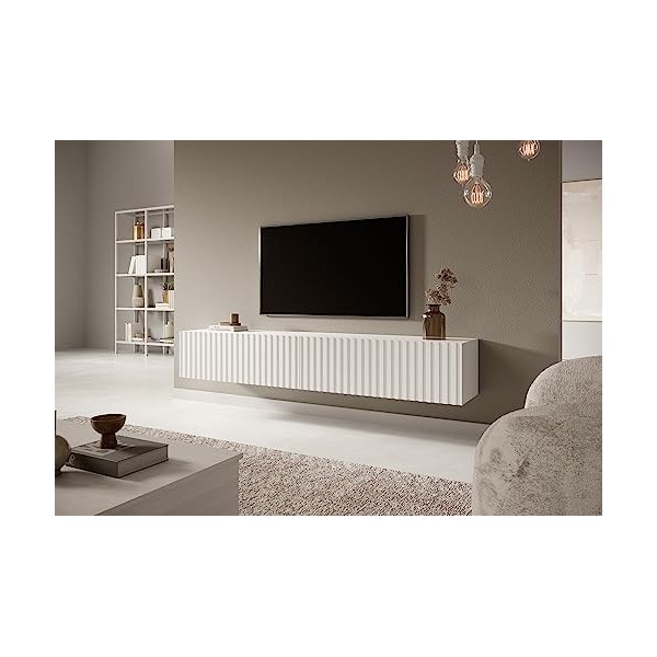 Selsey TELIRE Meuble TV, Melamine, Blanc, 175 cm