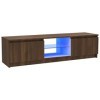 vidaXL Meuble TV avec lumières LED chêne Marron 120x30x35,5 cm