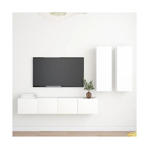 VEEKI Meuble TV, Meuble TV Suspendu, Meuble, Meuble TV avec Rangement，Meuble Industriel, Convient pour Salon ou Chambre, Ense
