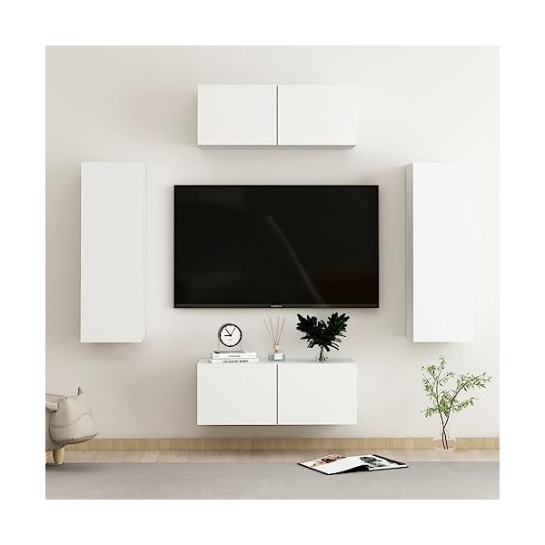 VEEKI Meuble TV, Meuble TV Suspendu, Meuble, Meuble TV avec Rangement，Meuble Industriel, Convient pour Salon ou Chambre, Ense