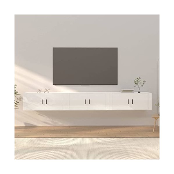 VEEKI Meuble TV, Meuble TV Suspendu, Meuble, Meuble TV avec Rangement，Meuble Industriel, Convient pour Salon ou Chambre, Meub