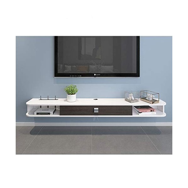 Étagère Flottant Support TV Montage Mural TV Console Media Console avec tiroirs Mur Audio/Video Console TV Composant Cabinet