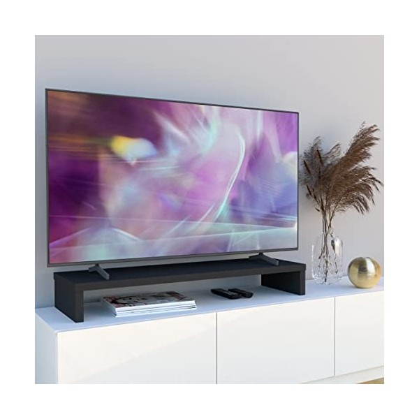 Henor Support élévateur TV en Bois FSC® 110 x 35 x 15 cm Graphite. Supporte 60 kg.