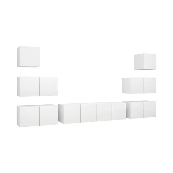 vidaXL Ensemble de Meubles TV 7 pcs Centres de Divertissement Armoires Multimédia Meubles de Salle de Séjour Intérieur Chêne 