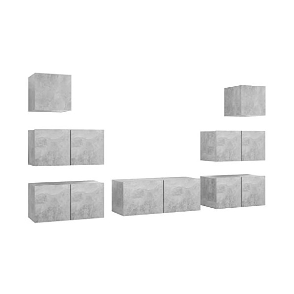 vidaXL Ensemble de Meubles TV 7 pcs Centres de Divertissement Armoires Multimédia Meubles de Salle de Séjour Intérieur Chêne 