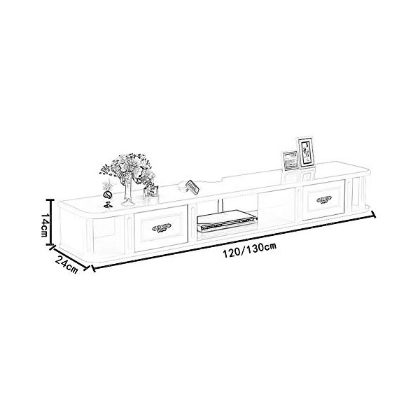 ZY-XSP Meuble TV mural, étagère de rangement suspendue pour salon chambre à coucher avec tiroirs, pour routeur DVD, télécomma