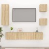VEEKI Meuble TV, Meuble TV Suspendu, Meuble TV Industriel, Meuble TV Bois, Meuble Chambre, Convient pour Salon ou Chambre, En