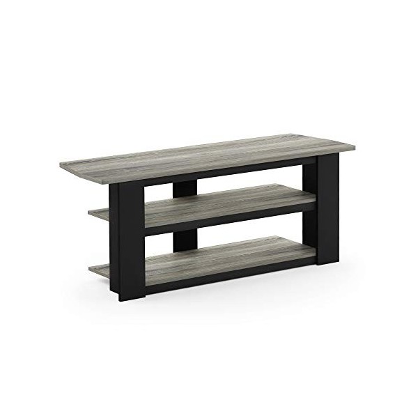 Furinno TV entertainment Center, French Oak Grey, Taille Unique, Bois dense, One Size