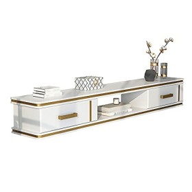 EsEntL Meuble TV Flottant, Meuble TV Suspendu en Bois Massif avec Gestion des câbles, pour Chambre à Coucher, Salon, Rangemen