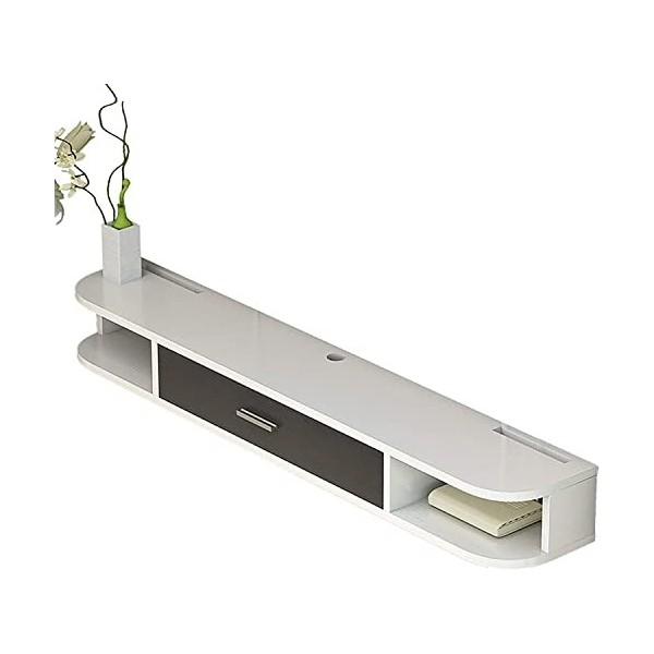 Meuble TV, meuble bas TV, étagères flottantes, console multimédia TV murale, 80/100/120/140/160 cm, panneau quatre couleurs, 