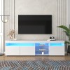 KecDuey Meuble TV moderne de 180 cm - Panneau clair - Éclairage LED variable - Pour salon et salle à manger - 180 cm noir, 1
