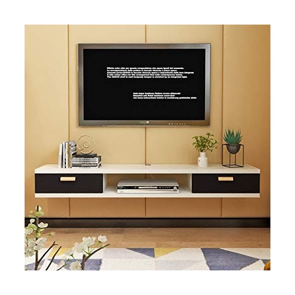 Meuble de télévision Mural Chambre Salon étagère Murale Étagère Flottante avec tiroir Lecteur de DVD Sky Box Set Top Box étag