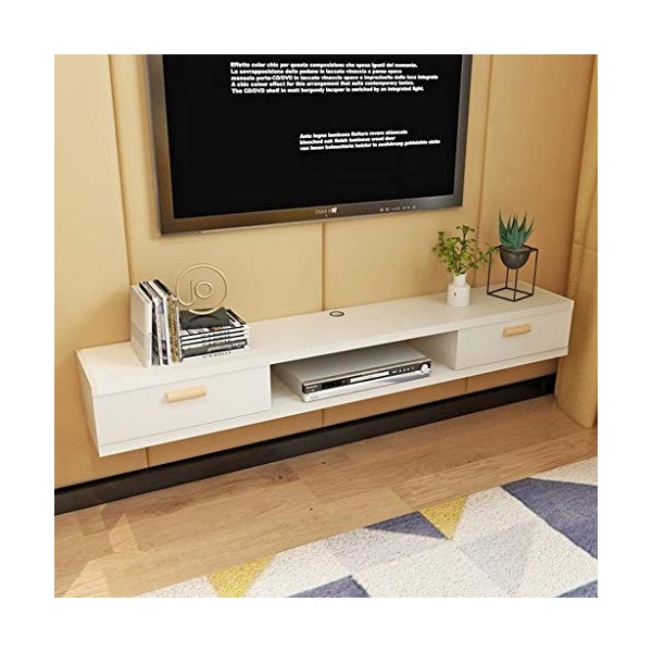 Meuble de télévision Mural Chambre Salon étagère Murale Étagère Flottante avec tiroir Lecteur de DVD Sky Box Set Top Box étag