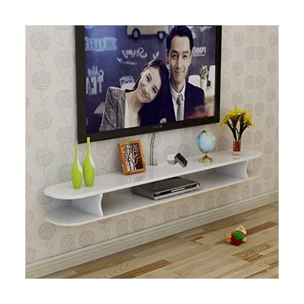 Meuble de télévision mural Etagère flottante Etagère murale TV Arrière-plan Décoration murale Etagère Bibliothèque Console TV