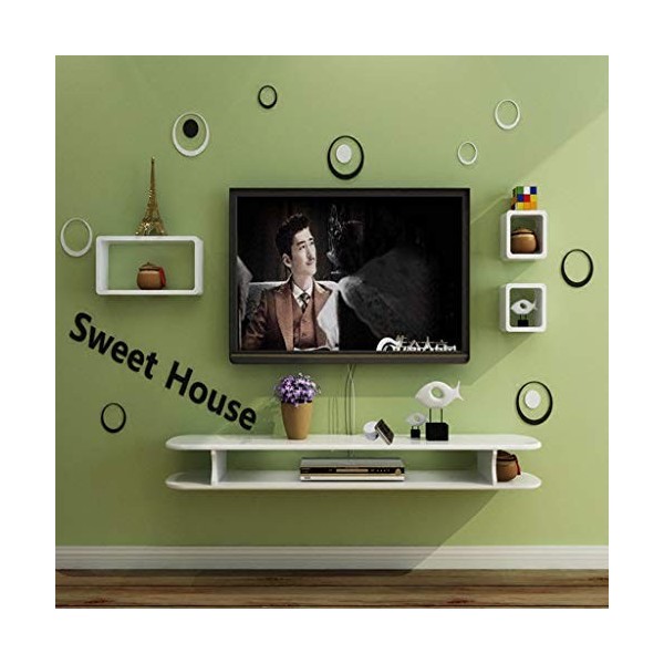 Meuble de télévision mural Etagère flottante Etagère murale TV Arrière-plan Décoration murale Etagère Bibliothèque Console TV