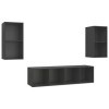 Table Télévision Basse, Simplicité et Élégance Meubles Muraux pour TV 4 Pièces aggloméré Gris Meuble TV Salon avec Grand Stoc