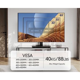 FITUEYES Télévision Support TV Montage Mural sur Pied TV pour Ecran de 32 à 65 Pouces Hauteur Réglable Pivotant ±40° Pied TV 