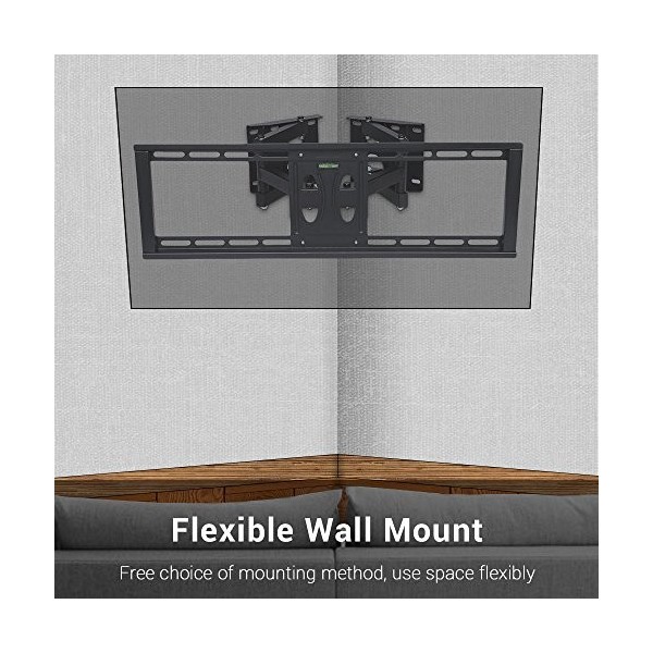 unho Support TV Mural Angle, Support TV Mural Fixe pour Écrans LED LCD Plasma 32-65 Pouces 45 Pouces au Coin , Meuble TV Sup